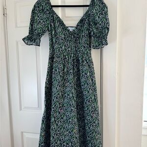 Hill House Green Floral Maxi Dress